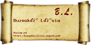 Buzeskó Lívia névjegykártya